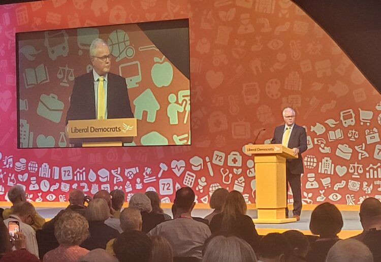 Clive Jones MP, speaking in Brighton yesterday.