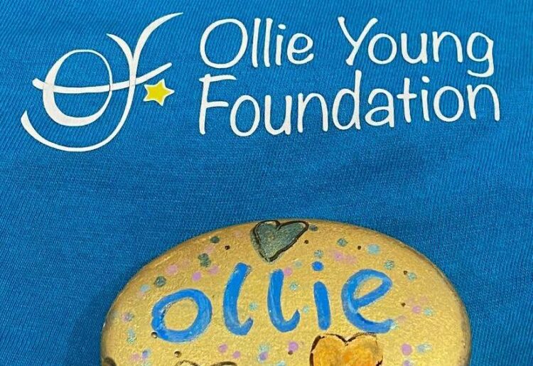 A stone found in the woods by Ollie Young's dad. FeBLUEary is a significant month for Ollie's family, it being his birthday and his anniversary. Picture: Ollie Young Foundation