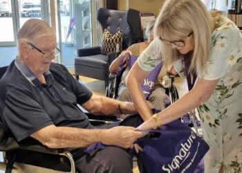 The community at Signature at Caversham care home collected 11 bags of school uniforms for The Cowshed. Picture: Signature at Caversham
