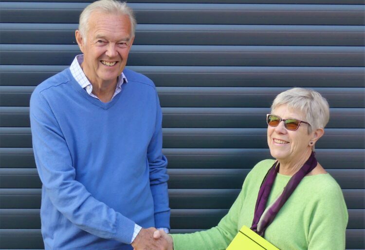 New chair of GLRA Ken Smith shakes hands with outgoing chair of 12 years' standing Pat Smith. PIcture: GLRA