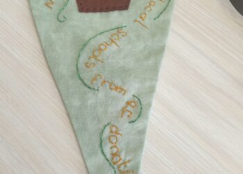 Lambs Lane Repair Cafe's bunting flag will be displayed in The Hague at an international celebration of 15 years of fixing. Picture: Billie Bachra