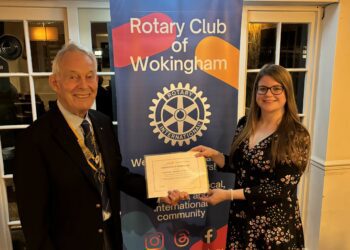 Club president Nick Campbell-White welcomes SD Studios - Design & Digital Ltd as its third corporate member. Picture: Wokingham Lions Club