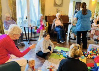 Shinfield View Care Home runs Tiny Feet sessions every Friday morning. Picture Shinfield View