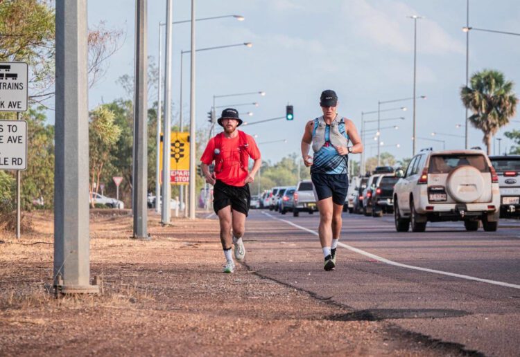 Unwilling to give up following an accident, Josh and Jack are running from Perth to Sidney for charity. Picture: Joshua Smith