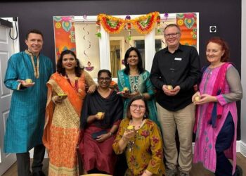 Residents, relatives and staff at Austen House celebrated Divali with lights, music and dancing. PIcture: Austen House Care Home