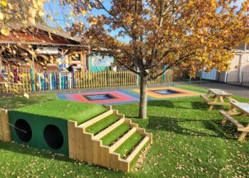 Prospective parents at Colleton Primary School's open day will be able to see the children's revamped playground, Telly Tubby Hill. Picture: Colleton Primary School