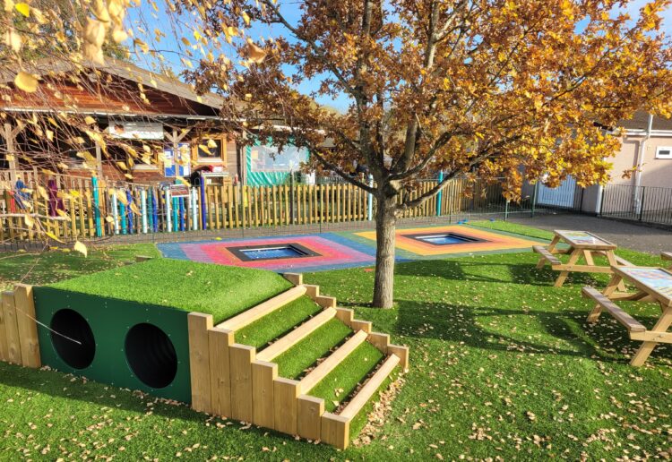 Prospective parents at Colleton Primary School's open day will be able to see the children's revamped playground, Telly Tubby Hill. Picture: Colleton Primary School
