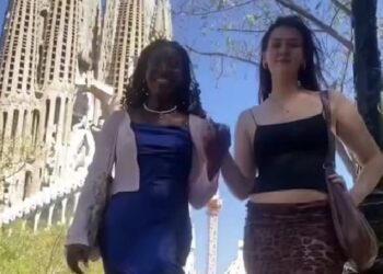 Thanks to WUC's Brighter Future Fund, Isabella and Divine were able to take an intensive Spanish conversation course in Barcelona. Picture: Isabella and Divine