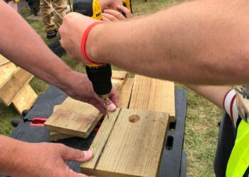 Spencers Wood Repair Cafe is keen to hear from builders and fencers who can donate gravel board for their bird box workshops. Picture: SWRC