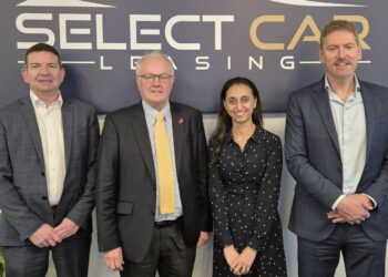 Clive Jones MP, second left, with executives from Select Car Leasing.