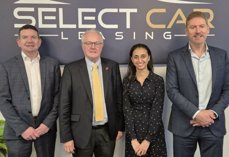 Clive Jones MP, second left, with executives from Select Car Leasing.