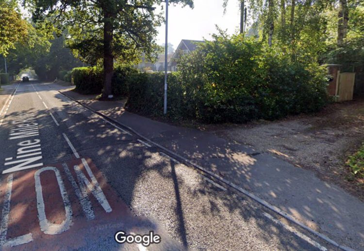 The location on Nine Mile Ride. Pic: Google.