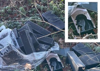 The packaging was dumped on land adjacent to the school.