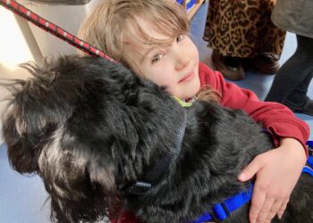 Walter the canine learning assistance dog took Wokingham.Today on a tour of Walter Infant and Nursery School in Wokingham. Picture: Emma Merchant
