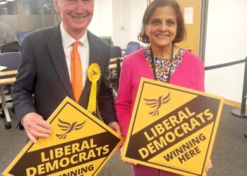 Stephen Conway with newly-elected Chetna Jamthe. Pic: Andrew Batt.
