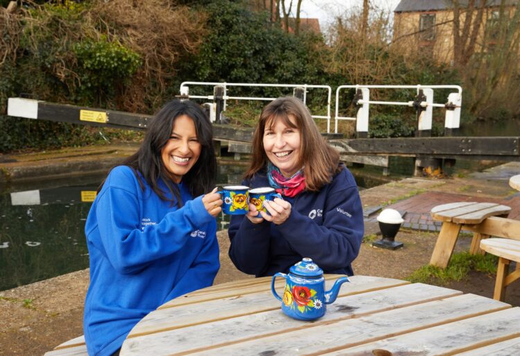 Ranvir Singh with a Canal & River Trust volunteer Joanna Mayers. Picture: C&RT