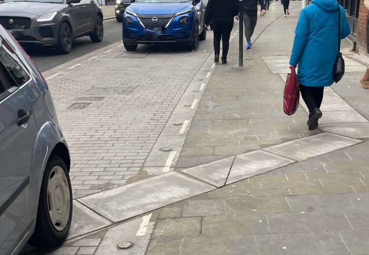 The 'temporary' repairs in Market Place. Pic: Andrew Batt.