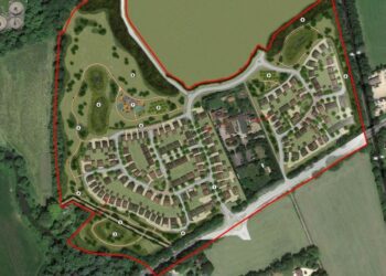 Plans for 230 homes north of Bath Road near Twyford (Credit: SLR)