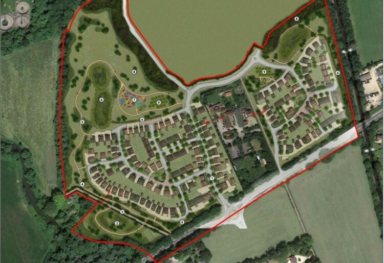 Plans for 230 homes north of Bath Road near Twyford (Credit: SLR)
