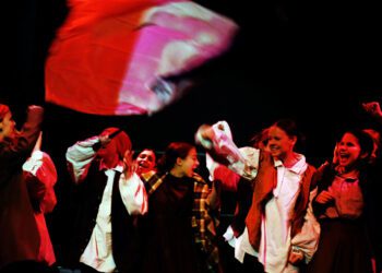 Wokingham Youth Theatre's cast of 14 to 18 year olds have given themselves a formidable task in recreating A Tale of Two Cities, a mutinous story set in Paris and London. Picture: Andrew Batt