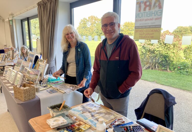 The Woodley and Earley Arts Group filled a gallery at the Oakwood Centre with paintings at their Autumn Art Exhibition. Artists Clare Buchta and Martin Rolfe demonstrated their painting techniques for visitors. Picture: Emma Merchant