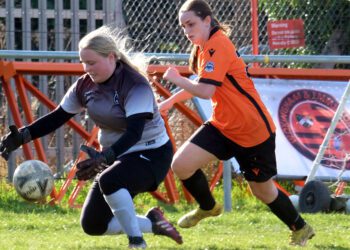 Wokingham Twn Ladies played some of their best football of the season despite losing 3-0 to Berks County. Pic: Andrew Batt.