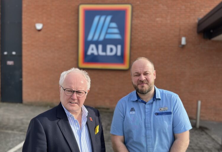 Clive Jones visited stores, including Aldi.