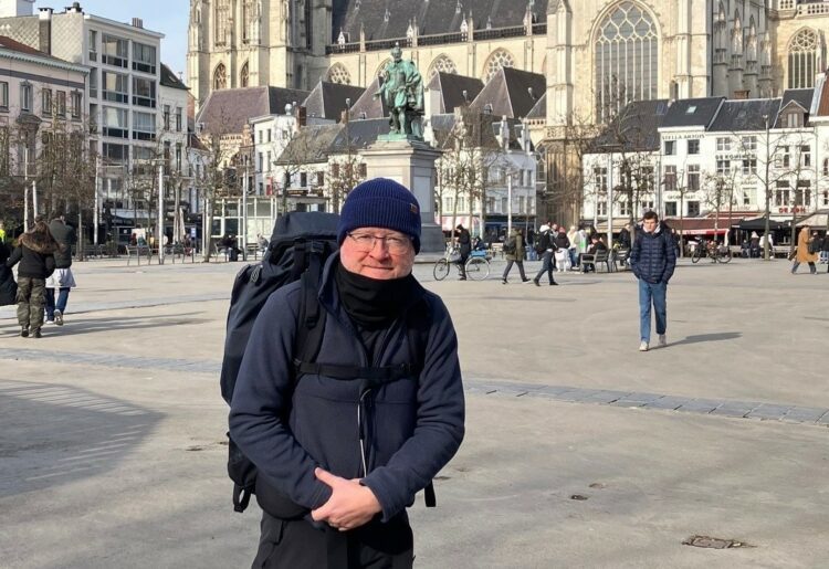 Neil Davies has walked more than 500km from Antwerp to Finchampstead to raise money for Sue Ryder. Picture: Neil Davies