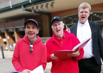 Members of CLASP Wokingham choir sang for shoppers outside Wokingham Waitrose on Friday for Comic Relief. PIcture: CLASP Wokingham