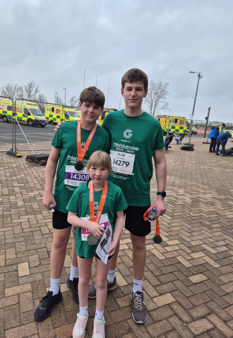 Isabella, her teacher and her classmates ran to support children in hospital at the weekend. Pictures courtesy of Isabella's family