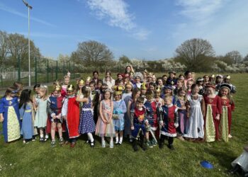 Pupils enjoyed dressing up and learning about the history of the town.