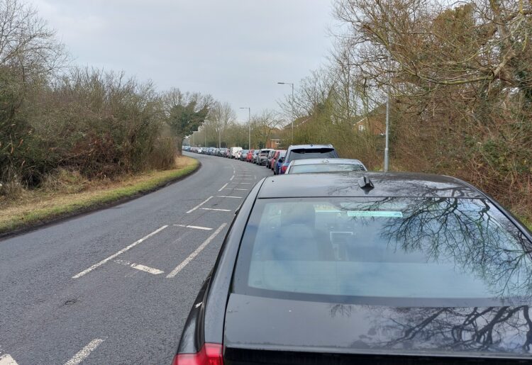 Commuter parking is becoming a problem on Hurst Road in Twyford. Picture: Sue Corcorans
