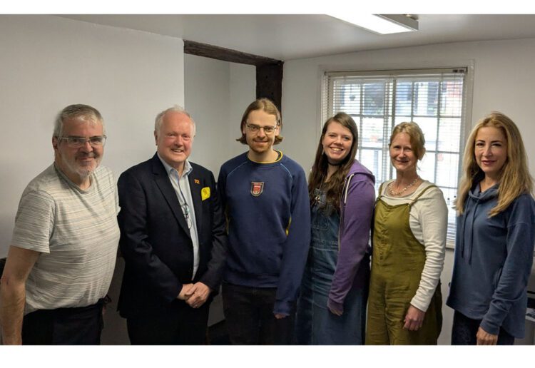 Clive Jones MP wiith staff from Wokingham Today. Pic: Jake Clothier.