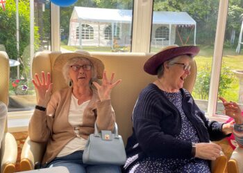Hands-up: Doreen and Lizzie Picture: WADE Day Care Centre