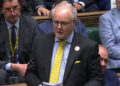 Wokingham MP Clive Jones at last Wednesday's PMQs. Pic: BBC Parliament.
