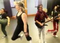 Rock of Ages promises fans of the 80s an electric night of musical fun. Rehearsal picture. Picture: EBOS