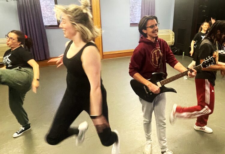 Rock of Ages promises fans of the 80s an electric night of musical fun. Rehearsal picture. Picture: EBOS