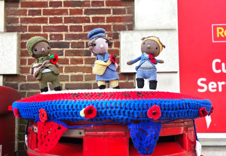Vandals have stolen a little crocheted airman from the post box topper in Wokingham's Broad Street. Pictures: Gaynor White