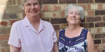 Margaret Drinkwater and Julia Isaacs have both donated blood 100 times, and encourage others to join them. Picture: Margaret Drinkwater