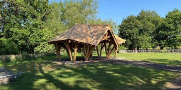 The Forest Shelter construction at Dinton Pastures.