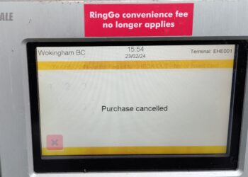 A cancelled transaction at an Easthampstead Road car park ticket machine Picture: Brian Turner