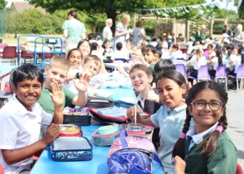 Hawkedon pupils and staff celebrated their school?s 40th birthday with a special assembly and learning activities all based on 1984. Picture: Hawkedon Primary School