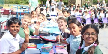 Hawkedon pupils and staff celebrated their school?s 40th birthday with a special assembly and learning activities all based on 1984. Picture: Hawkedon Primary School