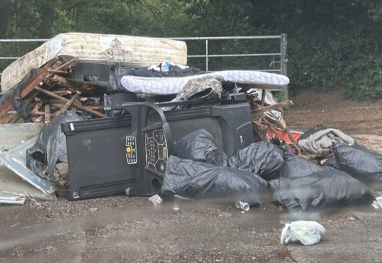 The scene of the fly-tipping incident.