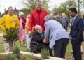 Cllr Lawley joined the council to celebrate the opening of the History Wall and Coronation orchard garden.