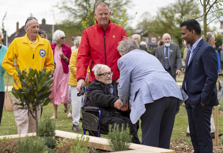 Cllr Lawley joined the council to celebrate the opening of the History Wall and Coronation orchard garden.