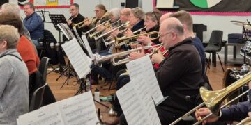 BWCB, here in rehearsal, will perform a night of movie music in July. Picture BWCB