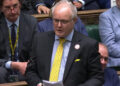 Wokingham MP Clive Jones at last Wednesday's PMQs. Pic: BBC Parliament.