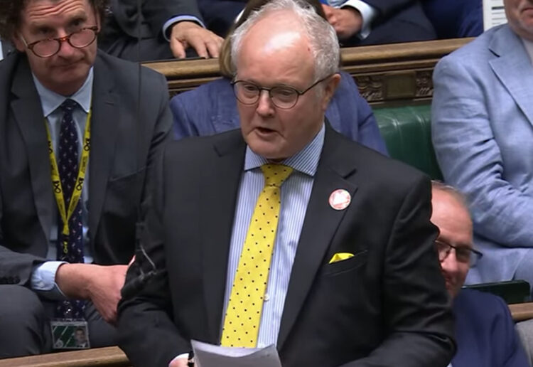 Wokingham MP Clive Jones at last Wednesday's PMQs. Pic: BBC Parliament.