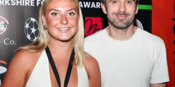 Referee of the Year Lola Pollard with event host Paul Watson. Photo: Darren Woolley.